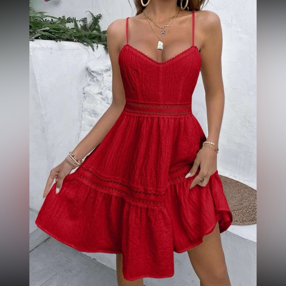 Kara and Kate Elegant Red Mini Dress - Picture 5 of 13